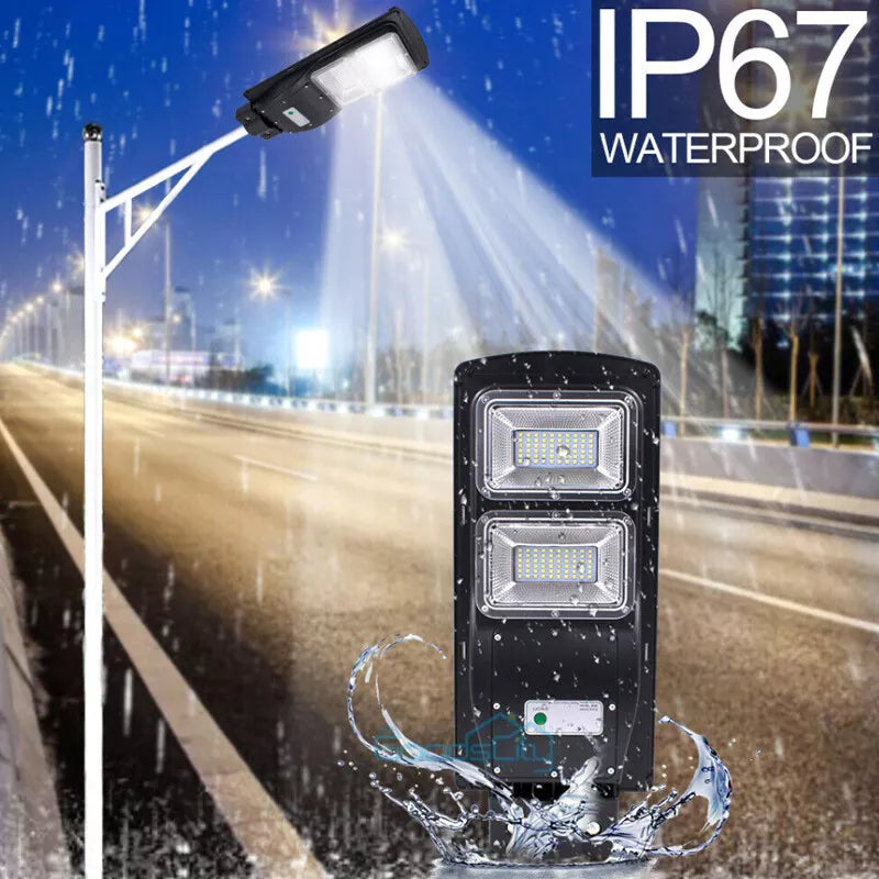 75000000LM Commercial Solar Street FloodLight Outdoor Dusk To Dawn Timing Lamp