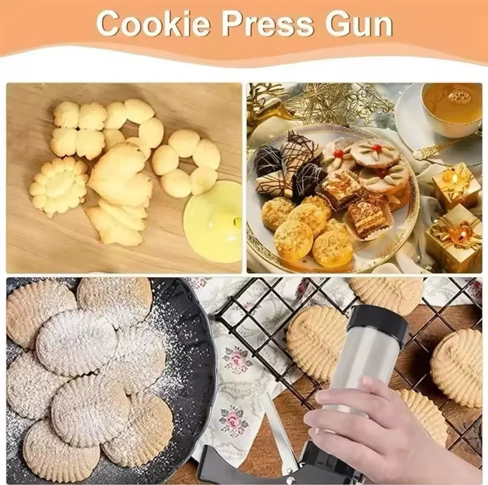 Stainless Steel Cake Cream Decorating Gun Sets Cookie Making Machine Nozzle Mold