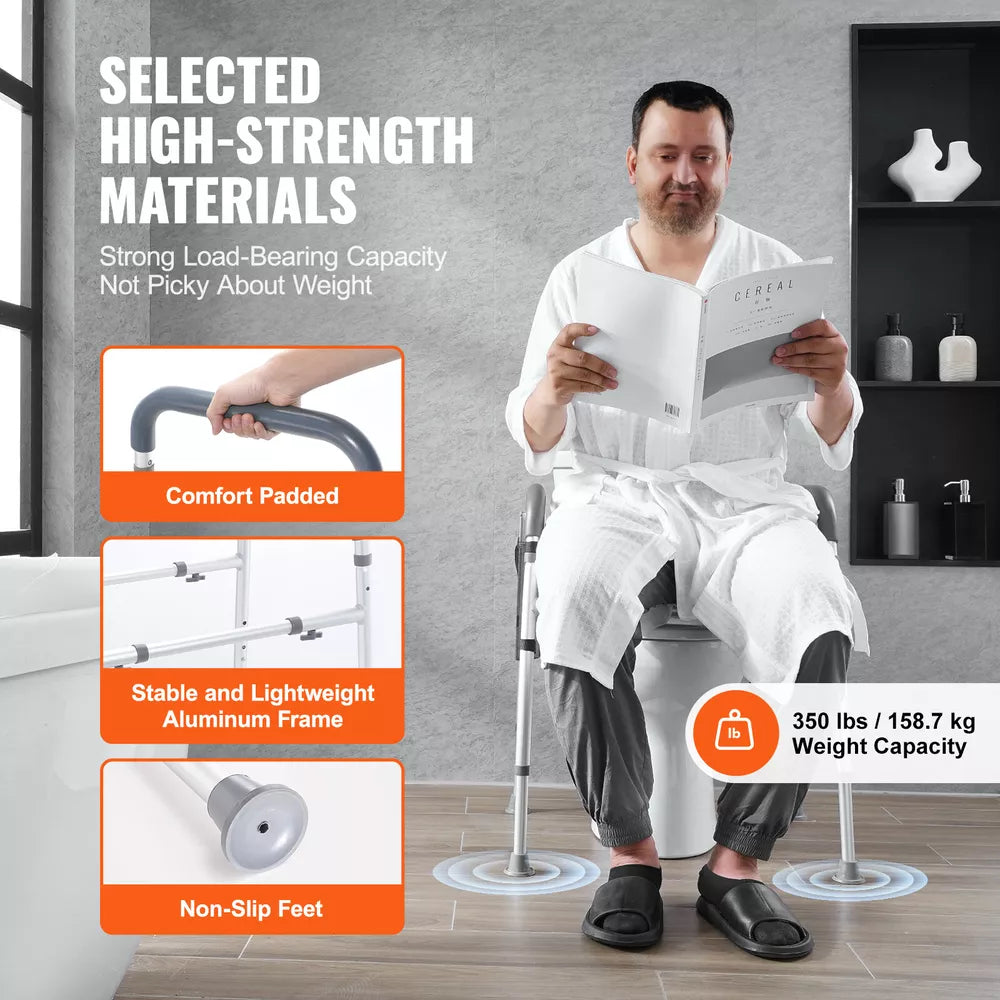 VEVOR Raised Toilet Seat 19.3"-25.2" 350 lbs Universal Toilet Riser for Elderly