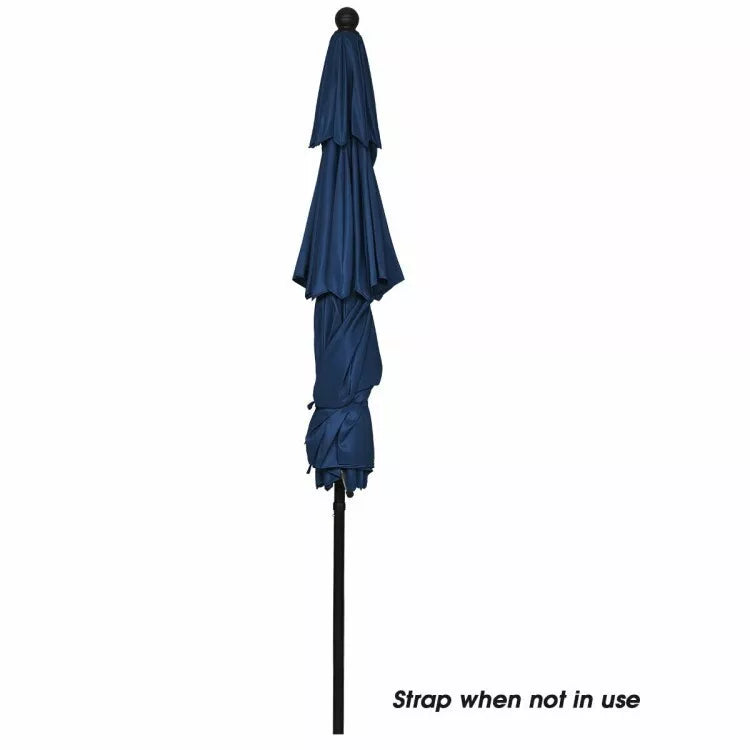 10' Outdoor Canopy 3 Tier Patio Umbrella Market w/Tilt System & Crank Operation