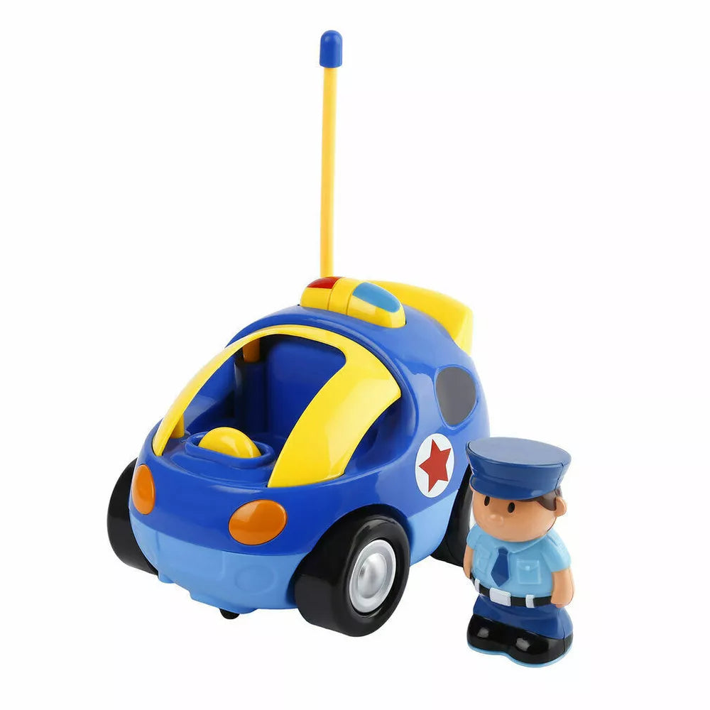 My First RC Cartoon Police Car Toy for Toddlers & Kids Music & Lights Toys NEW