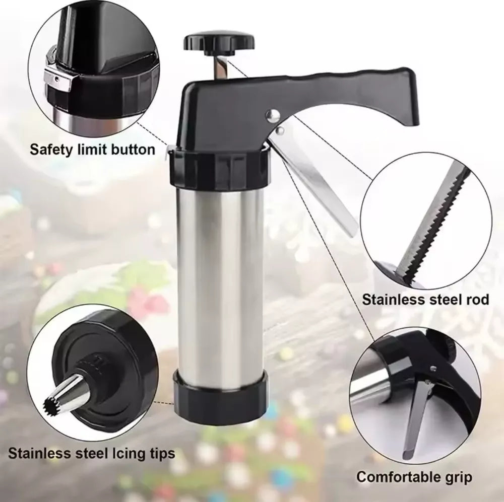 Stainless Steel Cake Cream Decorating Gun Sets Cookie Making Machine Nozzle Mold