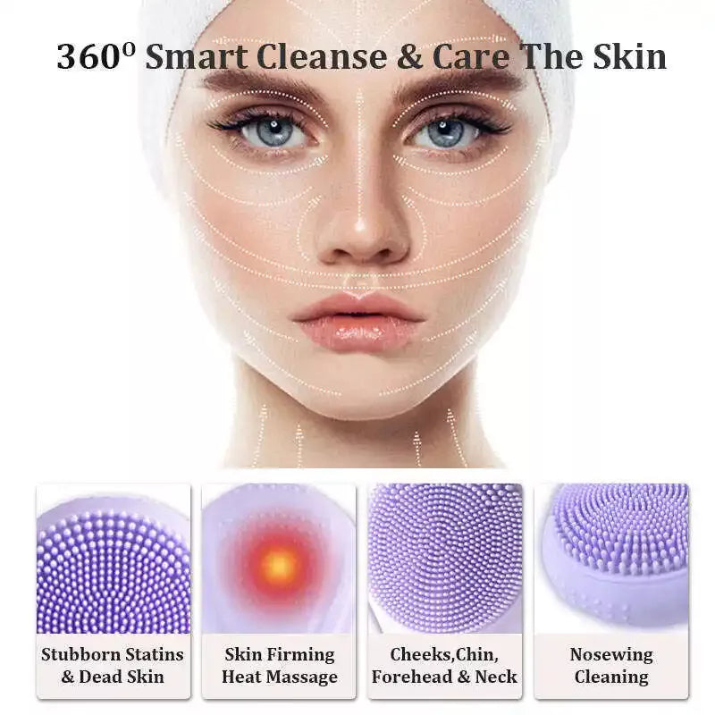 Portable Waterproof and Rechargeable Face Scrub Cleansing Brush for Men & Women