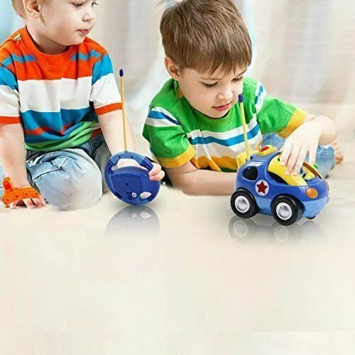 My First RC Cartoon Police Car Toy for Toddlers & Kids Music & Lights Toys NEW