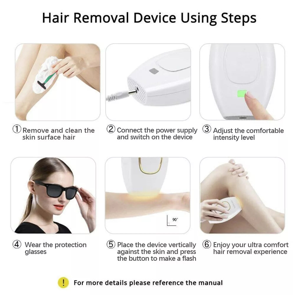 IPL Hair Removal Laser Permanent Body epilator Painless Device 990,000 Flashes