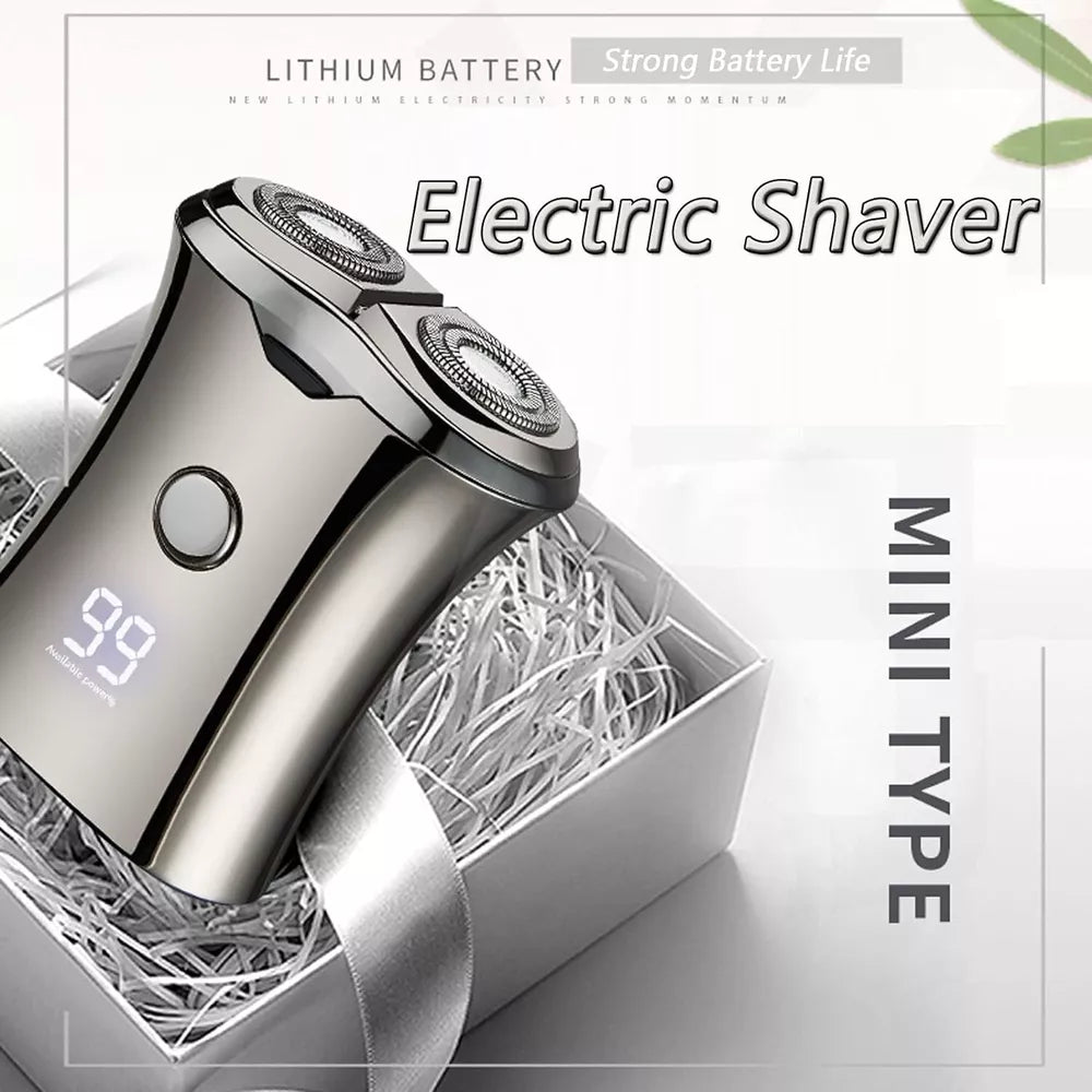Travel Shaver - Rechargeable Cordless Shaving Face - Wet & Dry Rotary Shave