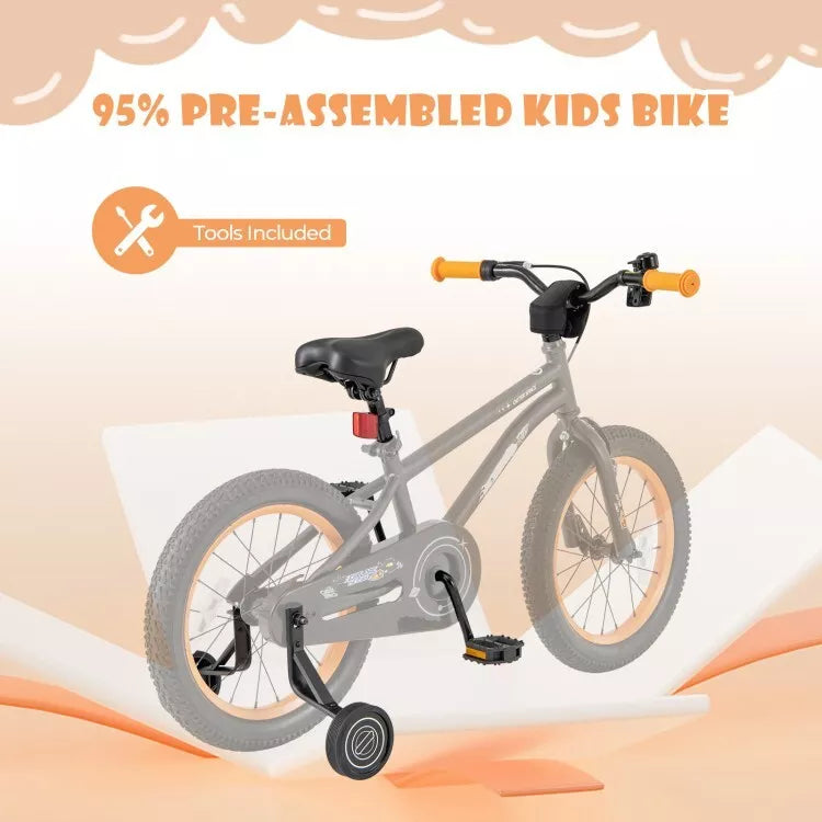 16" Kids Bike Sports Bicycle Fun Riding With Height Adjustable Seat & Reflectors