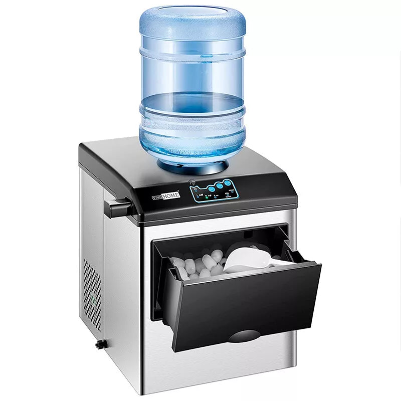 2 in 1 Countertop Ice Cube Maker 48lbs/Day with Water Dispenser Combo Machine