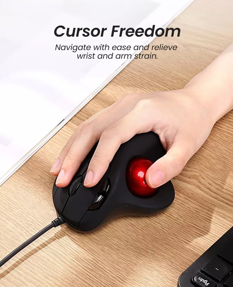 Nulea M509 Trackball Mouse Wired Ergonomic Design Easy Thumb Control Precise ...