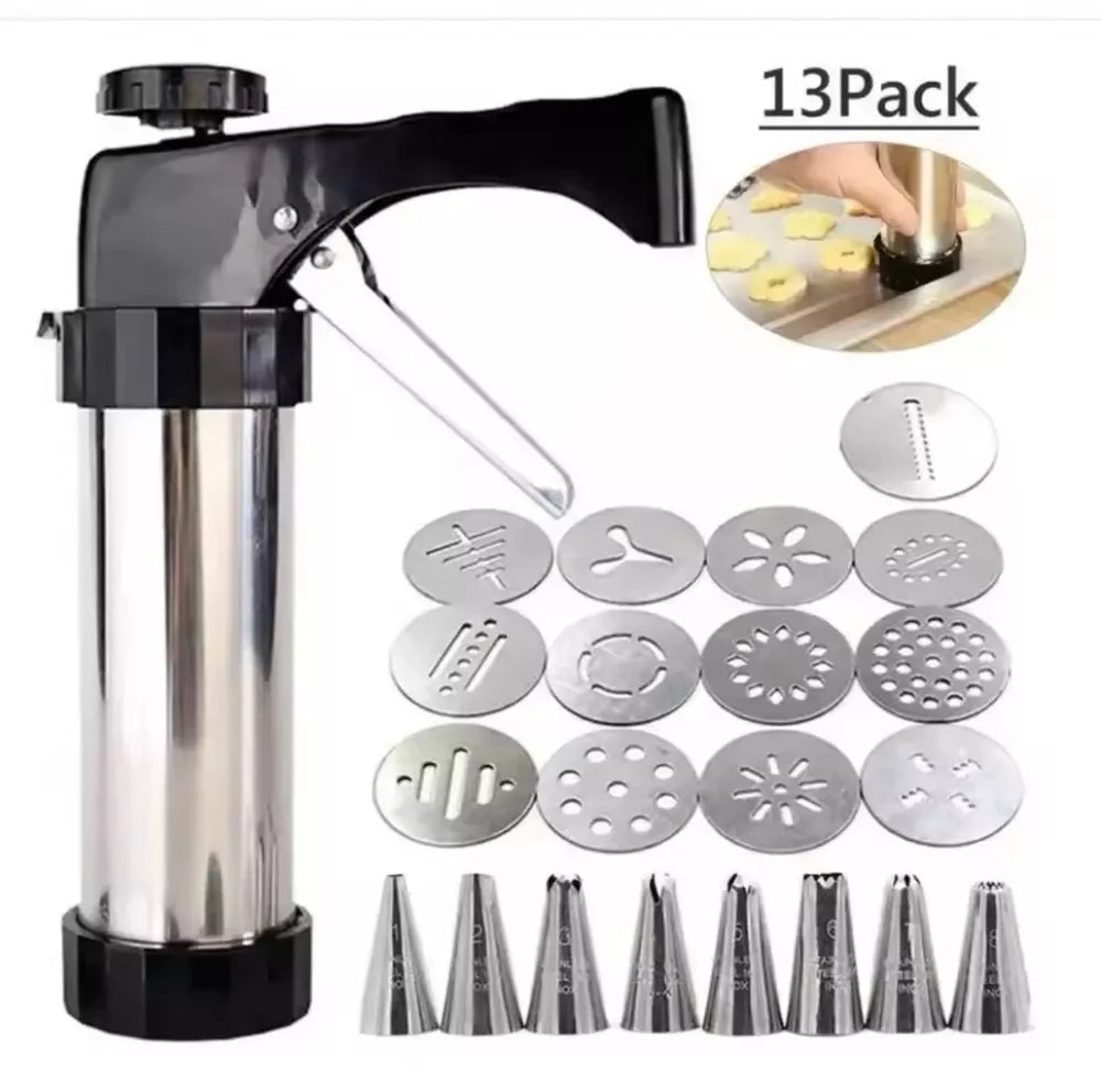 Stainless Steel Cake Cream Decorating Gun Sets Cookie Making Machine Nozzle Mold