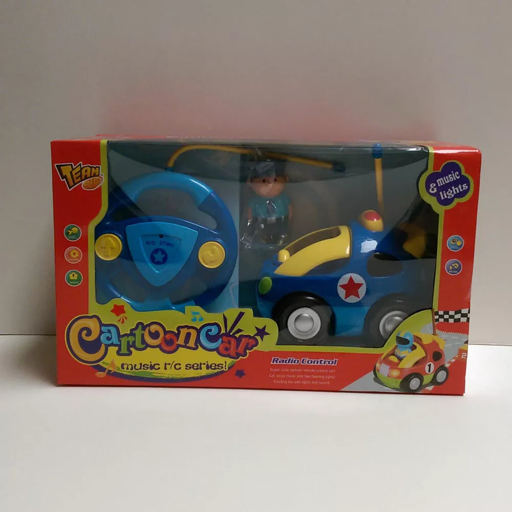 My First RC Cartoon Police Car Toy for Toddlers & Kids Music & Lights Toys NEW