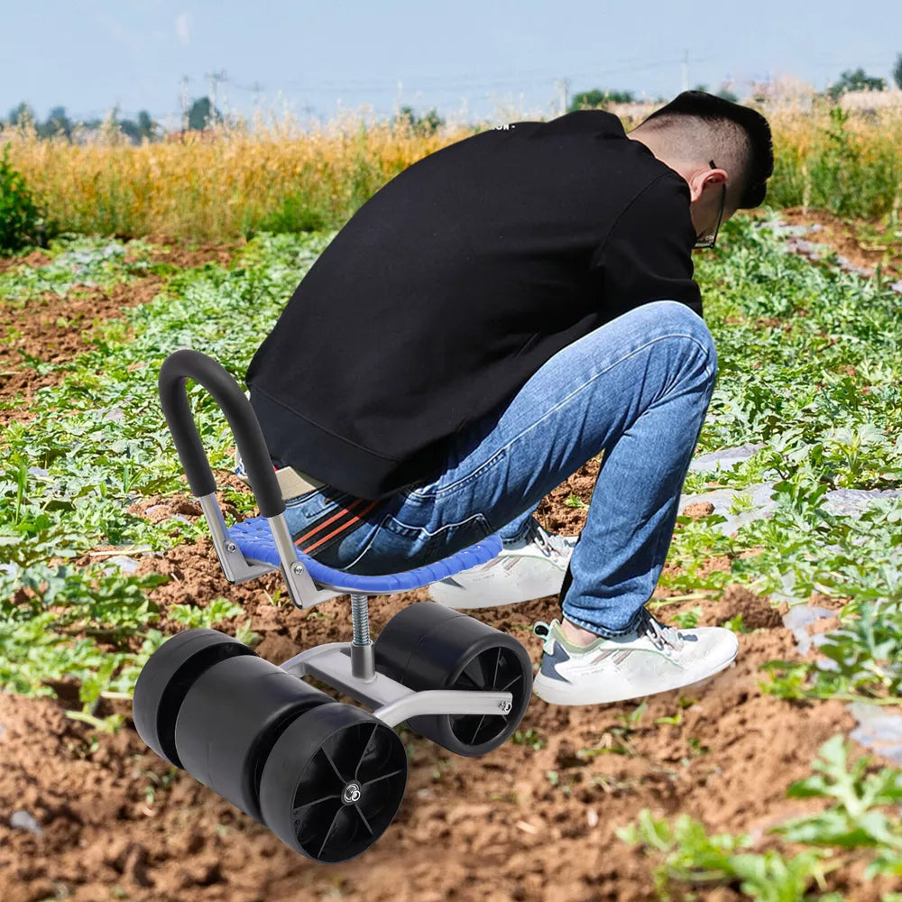Height Adjustable 360° Rotates Gardening Seats Rolling Wheels Stool Kneeling Pad