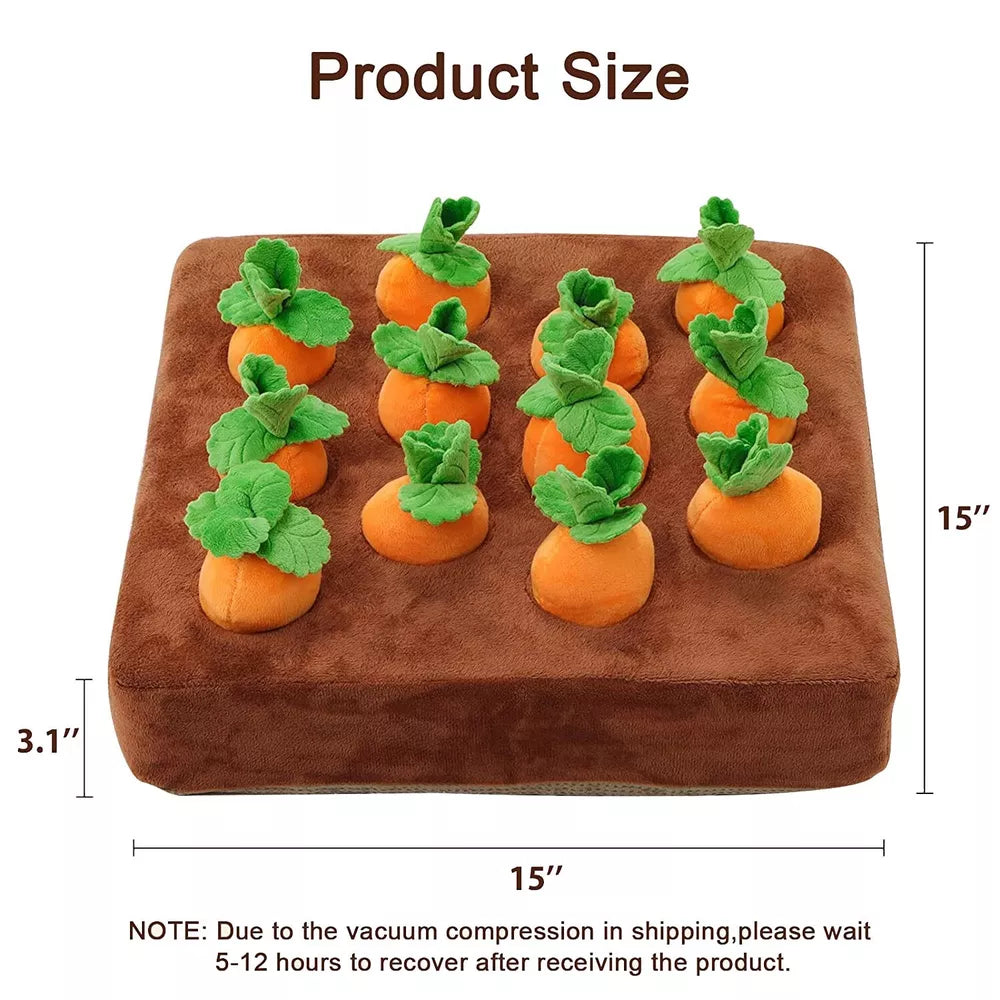 Interactive Dog Toys,Carrot Snuffle Mat for Dogs Plush Puzzle Toys 2 in 1