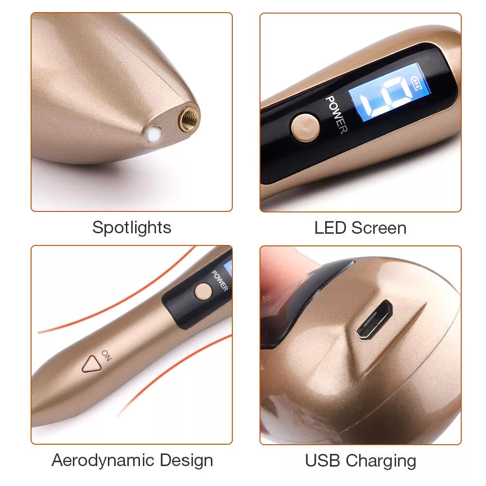 LCD Laser Pen Skin Tag Freckle Wart Mole Remove Pen Dark Spot Tattoo Removal US