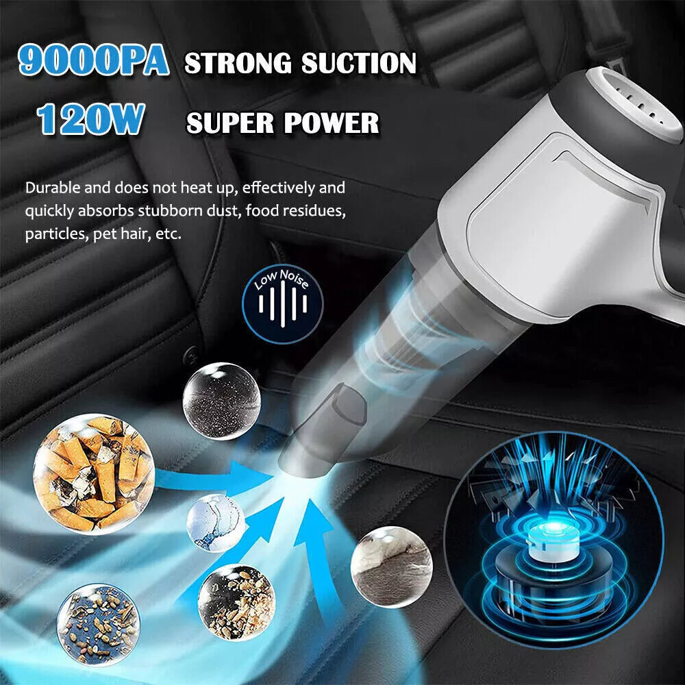 3 in 1 Upgrade Car Vacuum Cleaner Air Blower Wireless Handheld Rechargeable Mini