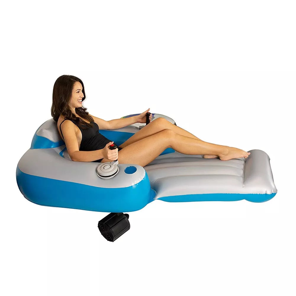 Splash Runner Motorized Inflatable Lounger Pool/Lake Chair Float Lounge w/ motor