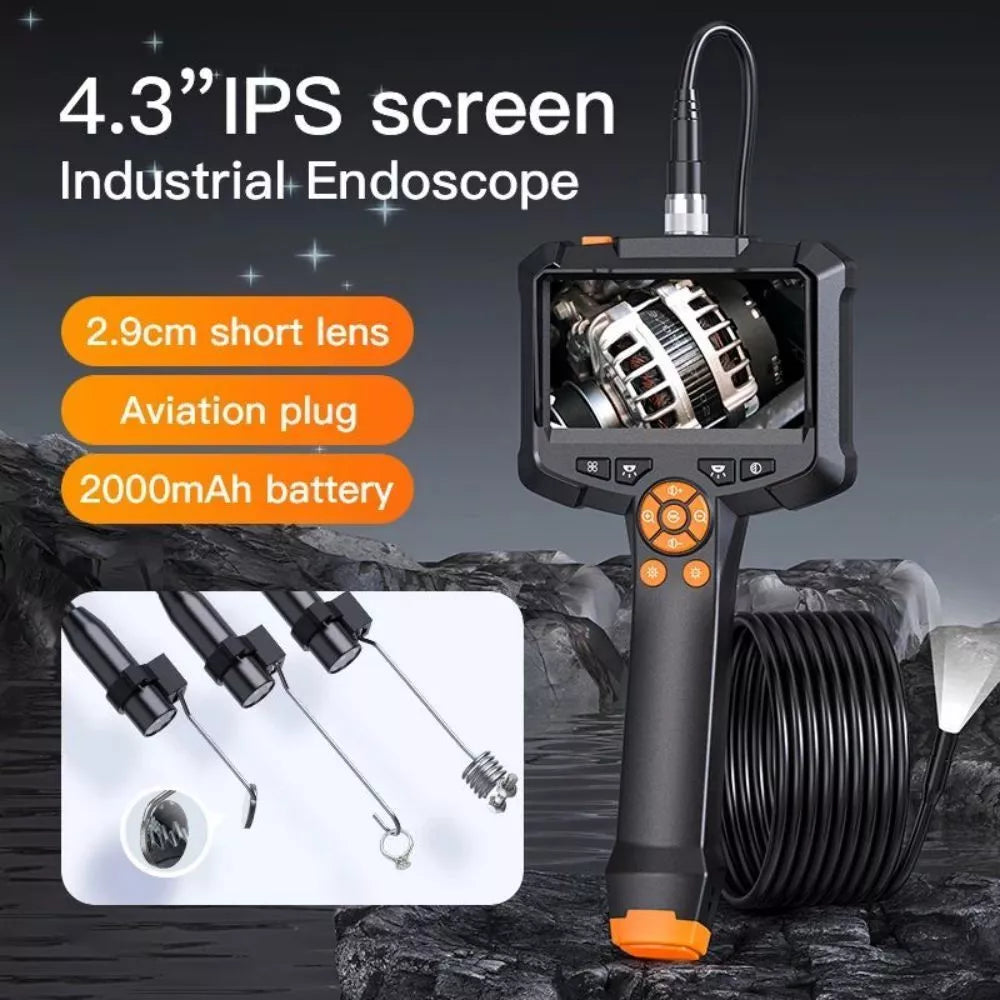 Endoscope Inspection Camera 4.3 Inch Screen Industrial Waterproof 33Ft Snake