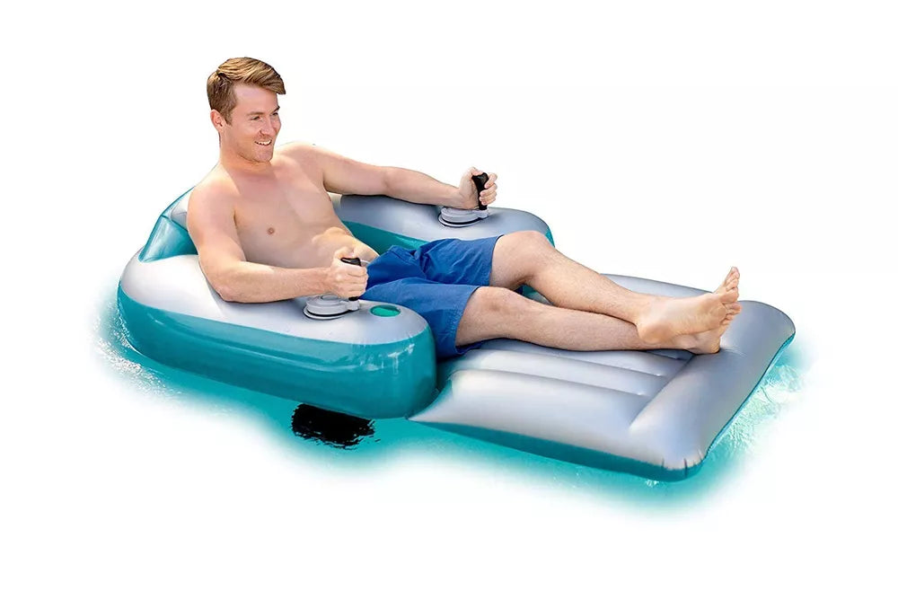 Splash Runner Motorized Inflatable Lounger Pool/Lake Chair Float Lounge w/ motor