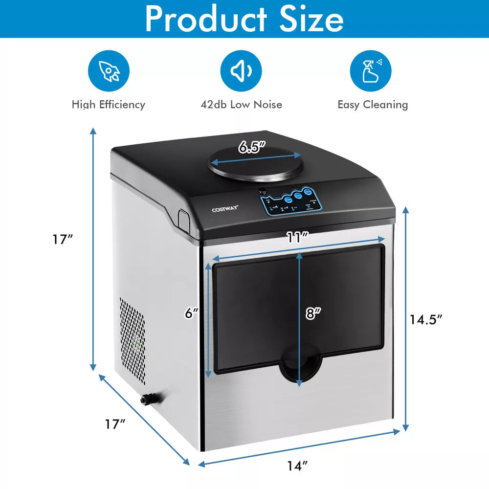 2 in 1 Countertop Ice Cube Maker 48lbs/Day with Water Dispenser Combo Machine