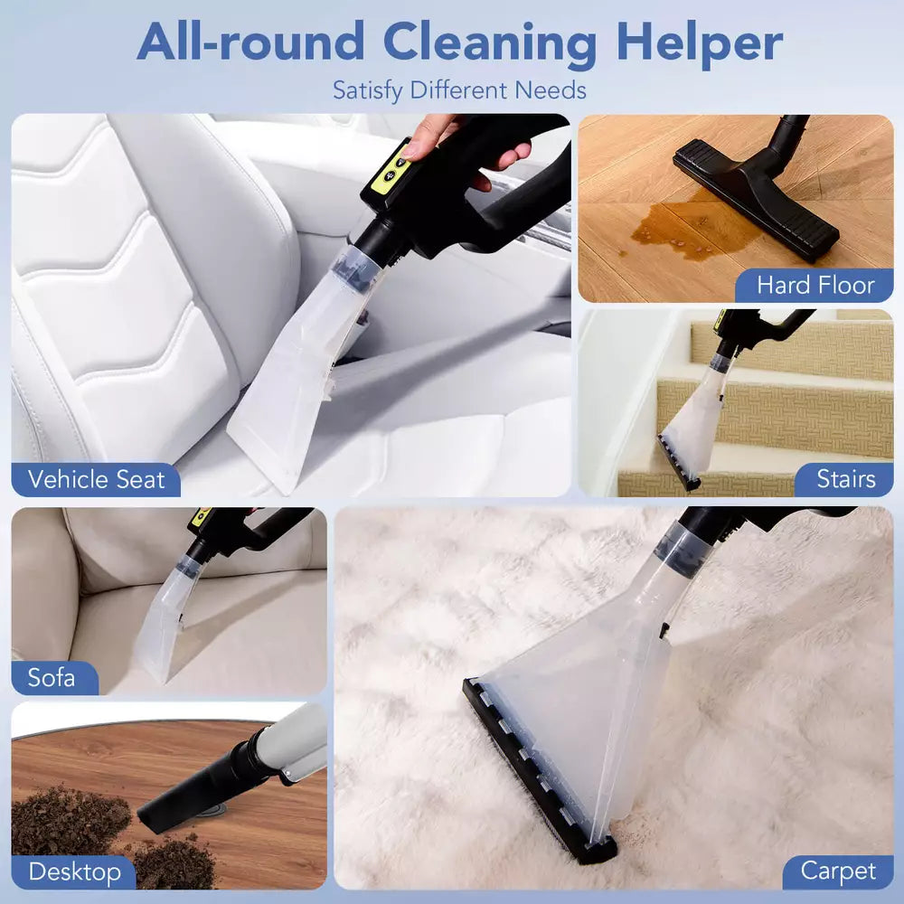 4-in-1 Wet Dry Vacuum Cleaner w/ 5.5 Peak HP & 17 KPA Max Suction Attachments