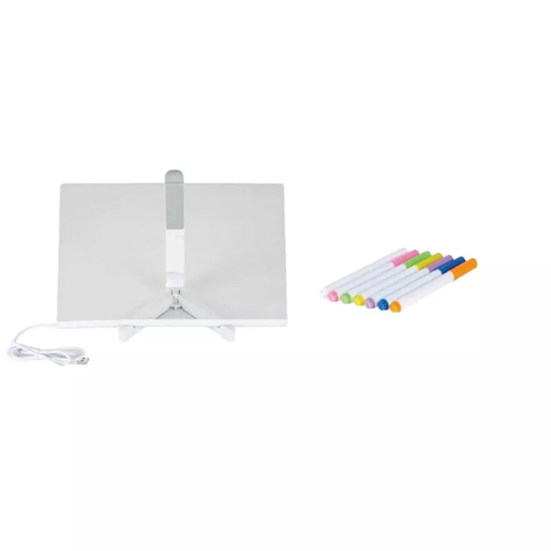 LED Note Board with Colors, Acrylic Dry Erase Board with 7 Pens for Home Office