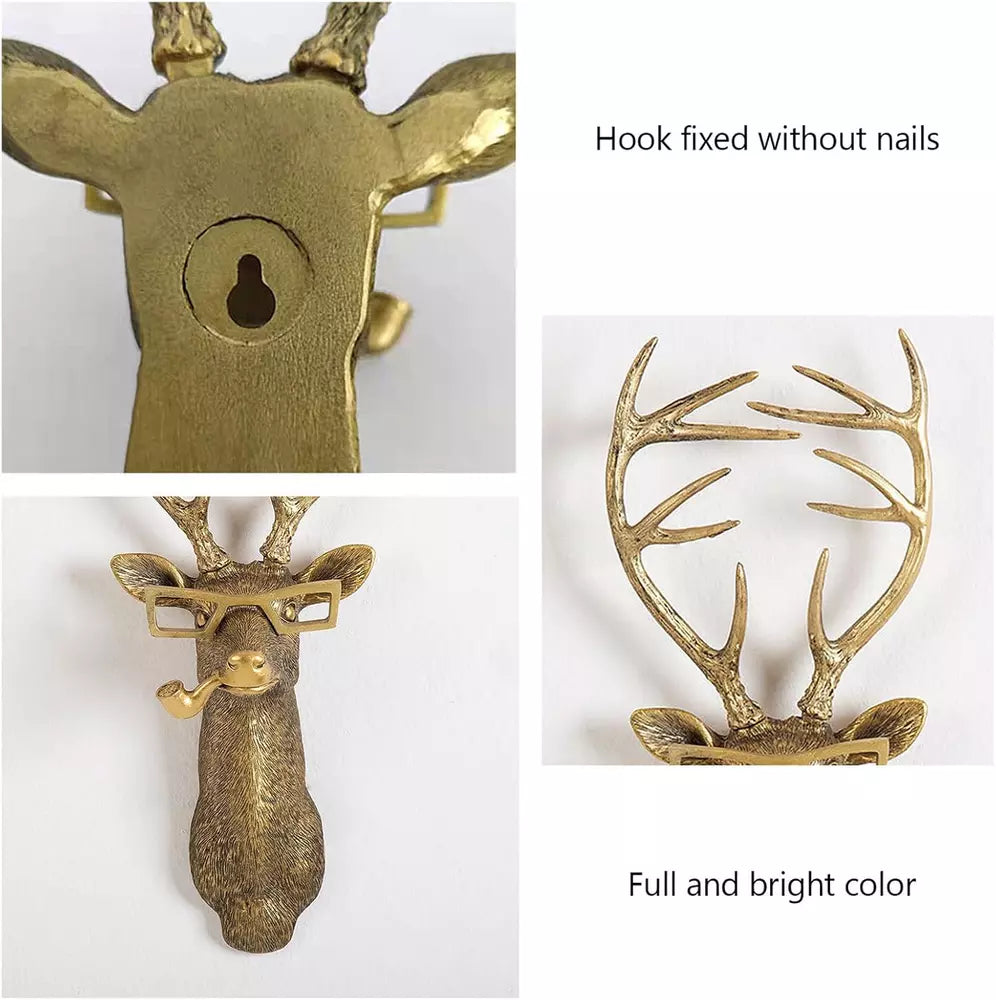 Animal Heads Wall Decor, Faux Deer Head Mount, Animal Sculptures Wall Decor, Res