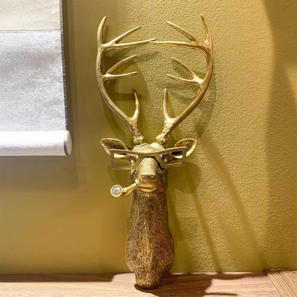 Animal Heads Wall Decor, Faux Deer Head Mount, Animal Sculptures Wall Decor, Res