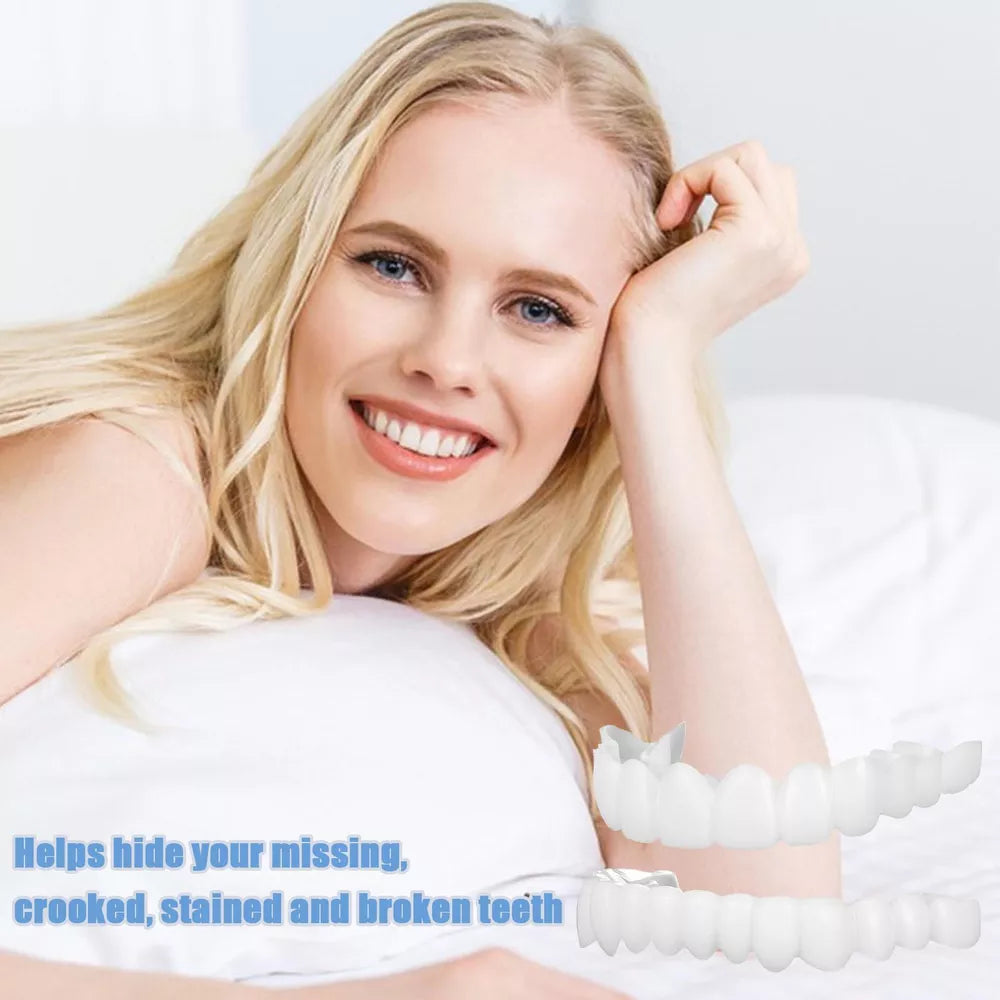1 Pair Snap on Teeth Veneers for Men and Women Cover The Teeth Fake Tooth