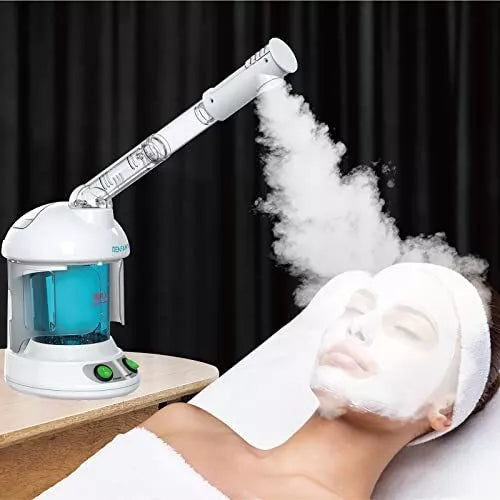 Facial Steamer - Nano Ionic Face Steamer with Extendable 360° Rotating Blue