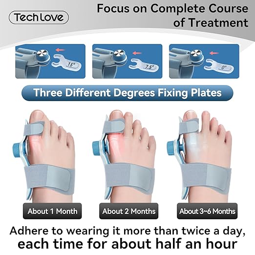 Tech Love Bunion Corrector for Women Big Toe, Double Correction Adjustable Kn...