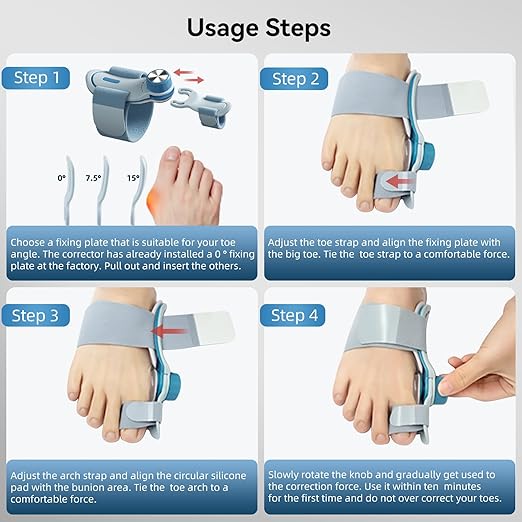 Tech Love Bunion Corrector for Women Big Toe, Double Correction Adjustable Kn...