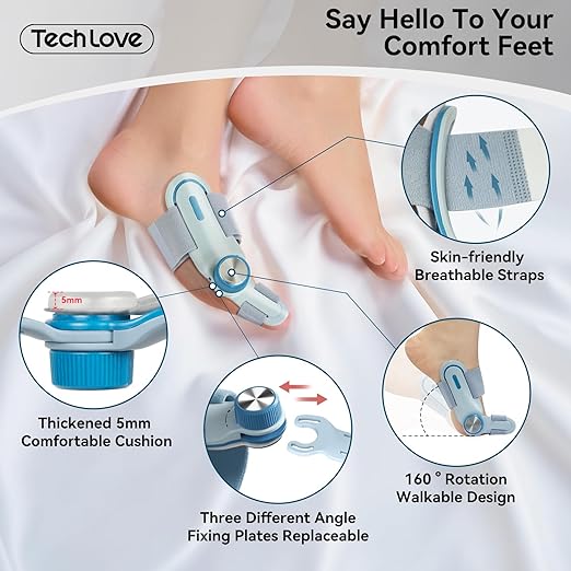 Tech Love Bunion Corrector for Women Big Toe, Double Correction Adjustable Kn...