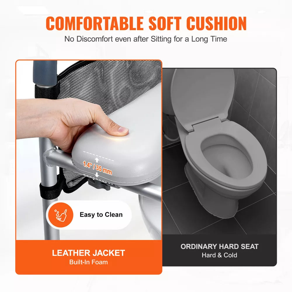 VEVOR Raised Toilet Seat 19.3"-25.2" 350 lbs Universal Toilet Riser for Elderly