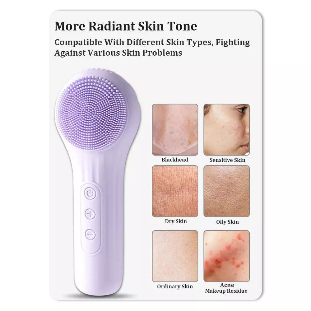 Portable Waterproof and Rechargeable Face Scrub Cleansing Brush for Men & Women