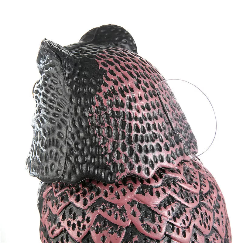 Realistic Owl Decoy with Rotating Head Outdoor Garden Repellent Bird Scare US