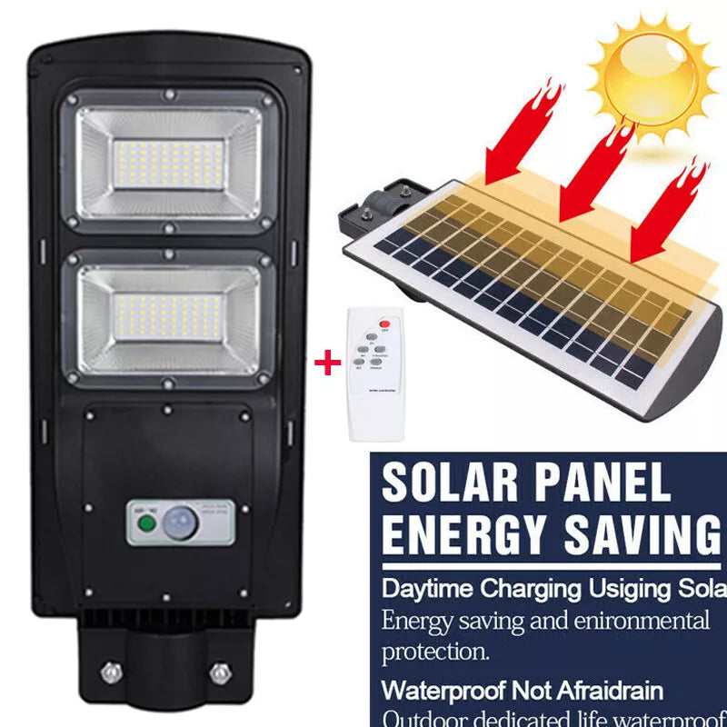 75000000LM Commercial Solar Street FloodLight Outdoor Dusk To Dawn Timing Lamp
