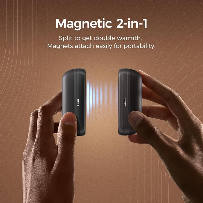 OCOOPA Rechargeable 2PK Magnetic Hand Warmers & 5600mAh Power Bank 12 Hrs Heat