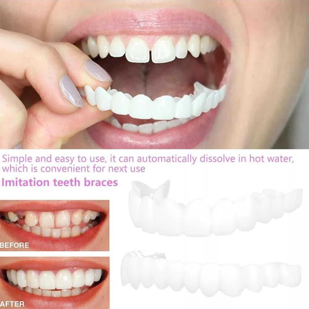 1 Pair Snap on Teeth Veneers for Men and Women Cover The Teeth Fake Tooth