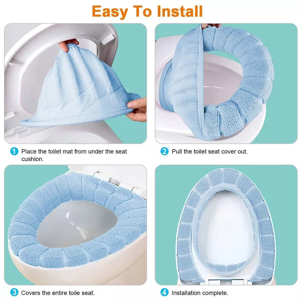 Soft Bathroom Toilet Seat Cover Pad Cushion Closestool Warmer Cover Mat Washable