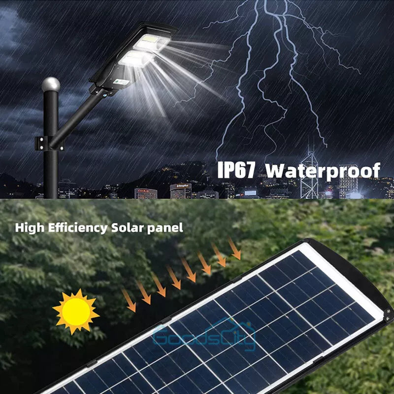 75000000LM Commercial Solar Street FloodLight Outdoor Dusk To Dawn Timing Lamp