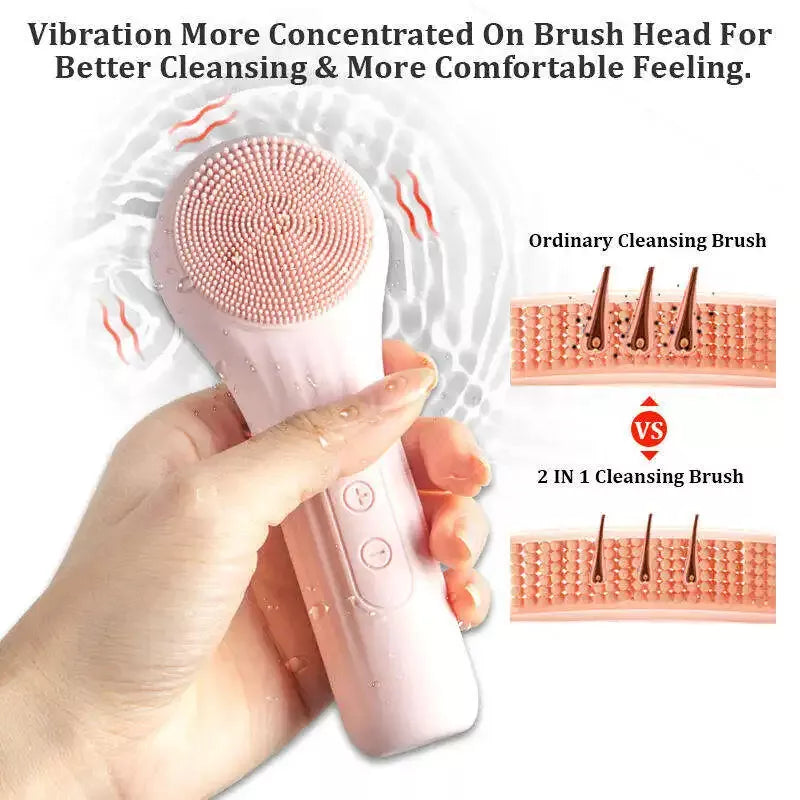 Portable Waterproof and Rechargeable Face Scrub Cleansing Brush for Men & Women