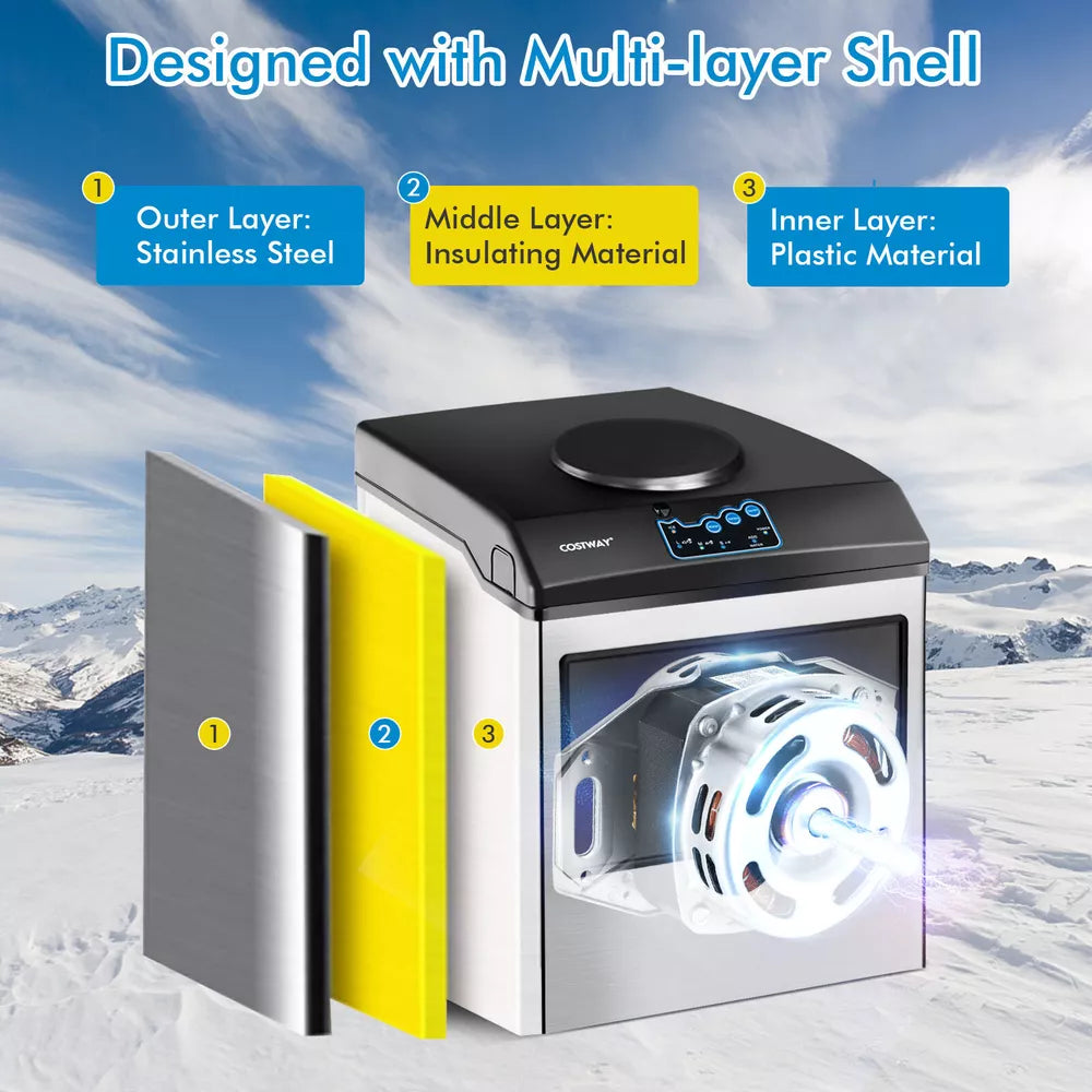 2 in 1 Countertop Ice Cube Maker 48lbs/Day with Water Dispenser Combo Machine