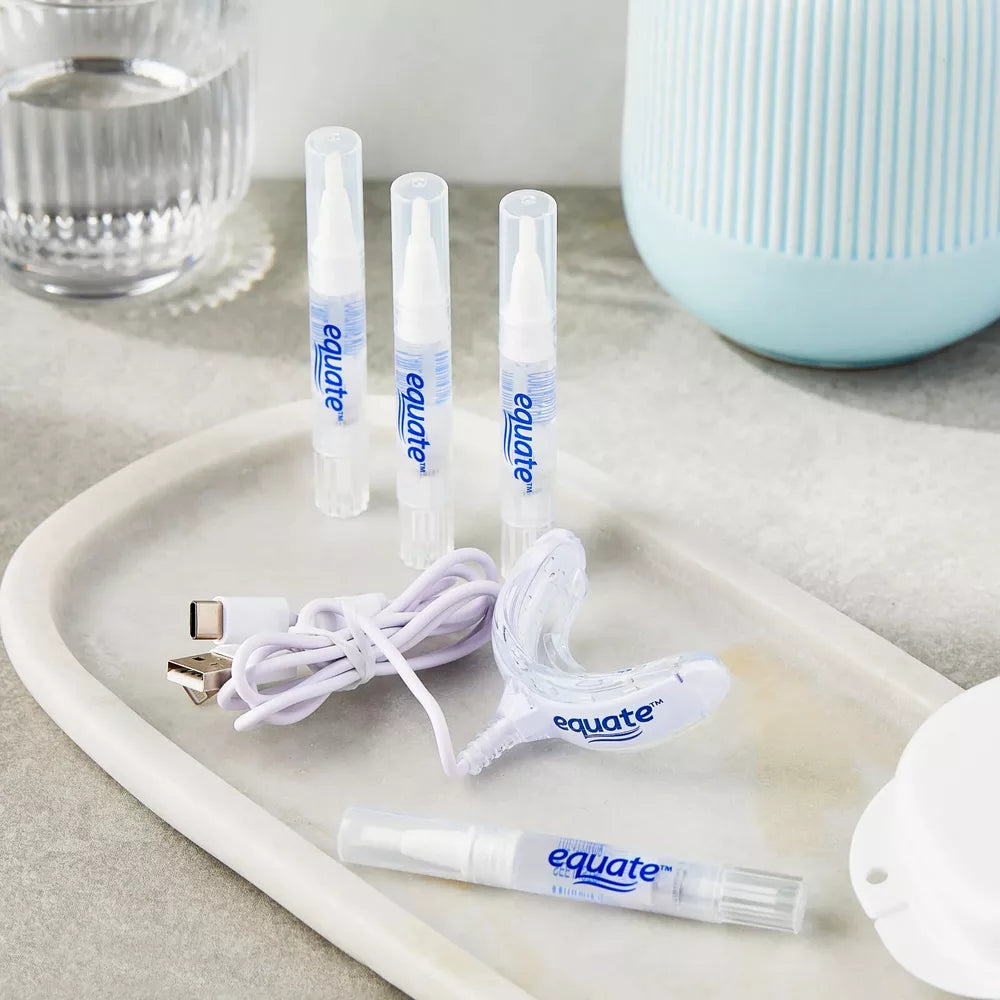 Equate Professional Teeth Whitening Kit, 4 Gel Pens + 1 LED Accelerator Light