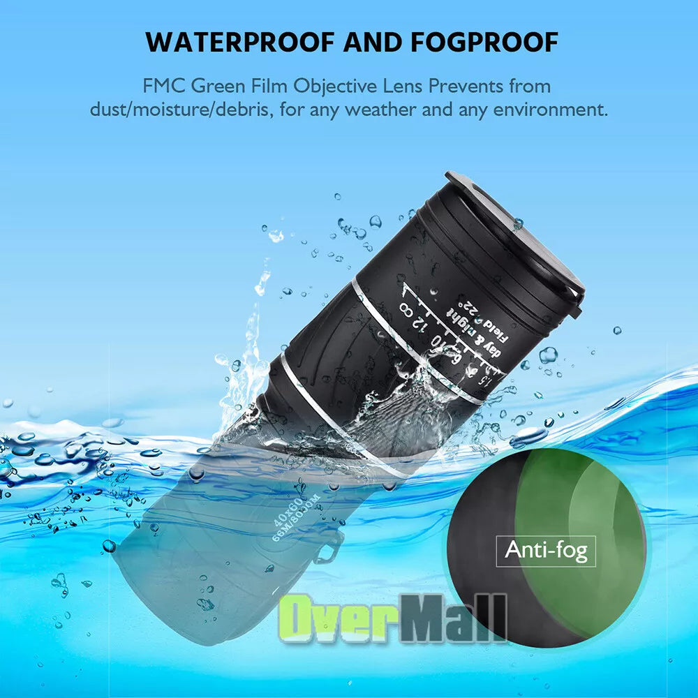 40x60 Monocular Telescope - High Power Outdoor Monocular - Waterproof HD Scope