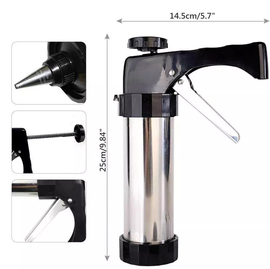 Stainless Steel Cake Cream Decorating Gun Sets Cookie Making Machine Nozzle Mold