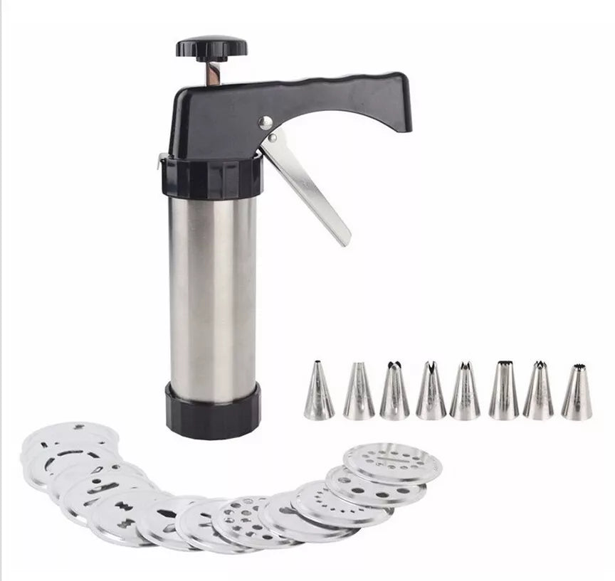 Stainless Steel Cake Cream Decorating Gun Sets Cookie Making Machine Nozzle Mold