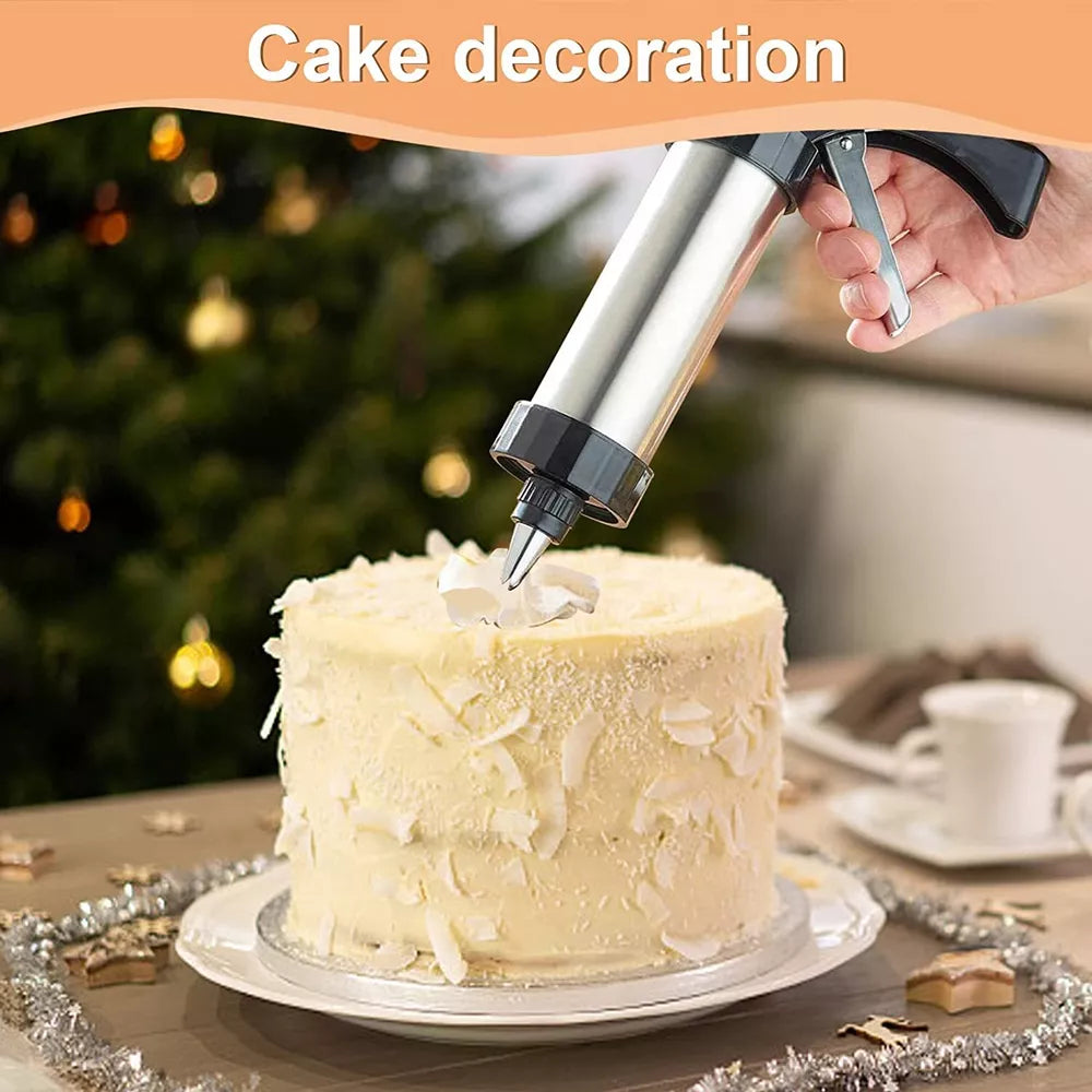 Stainless Steel Cake Cream Decorating Gun Sets Cookie Making Machine Nozzle Mold