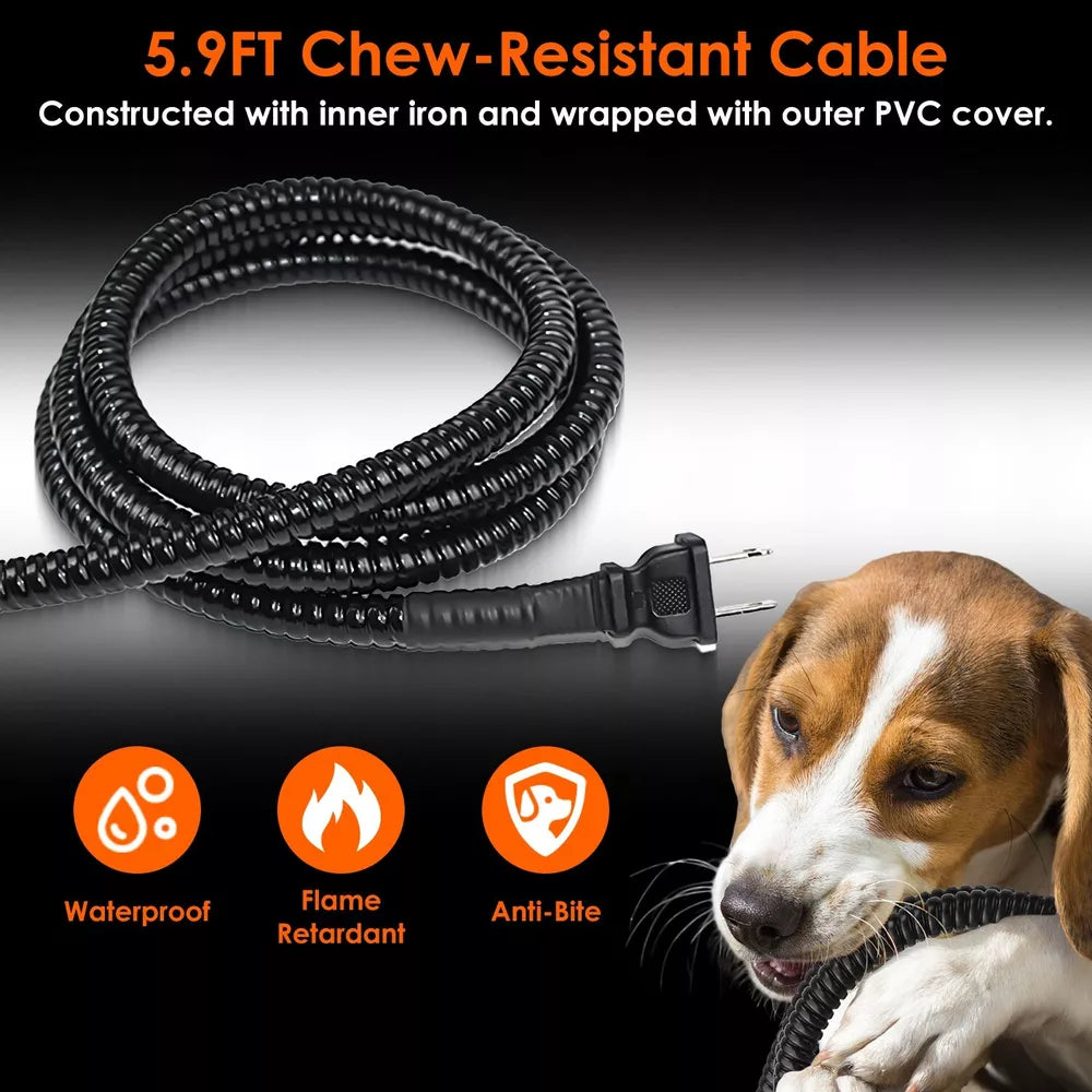 Dog Cat Heated Water Bowl Outdoor Thermostat for Chickens Rabbits Bird Bath