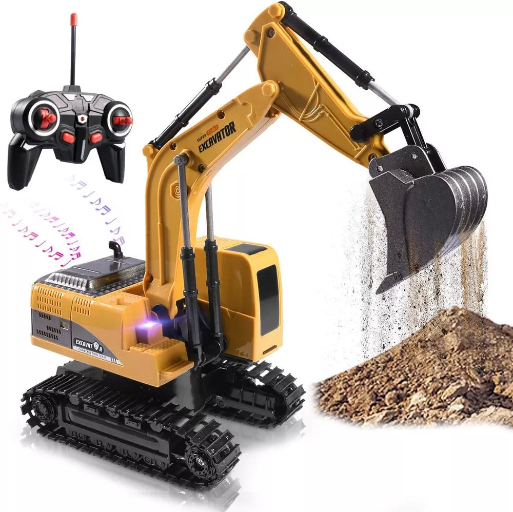 Excavadora de control remoto Cami�n de juguete Excavadora RC con luces