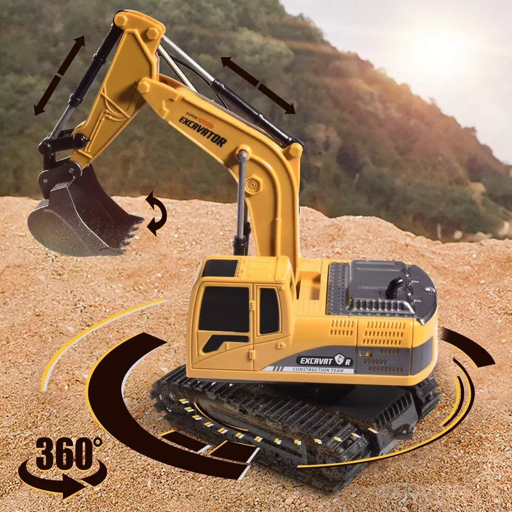 Excavadora de control remoto Cami�n de juguete Excavadora RC con luces